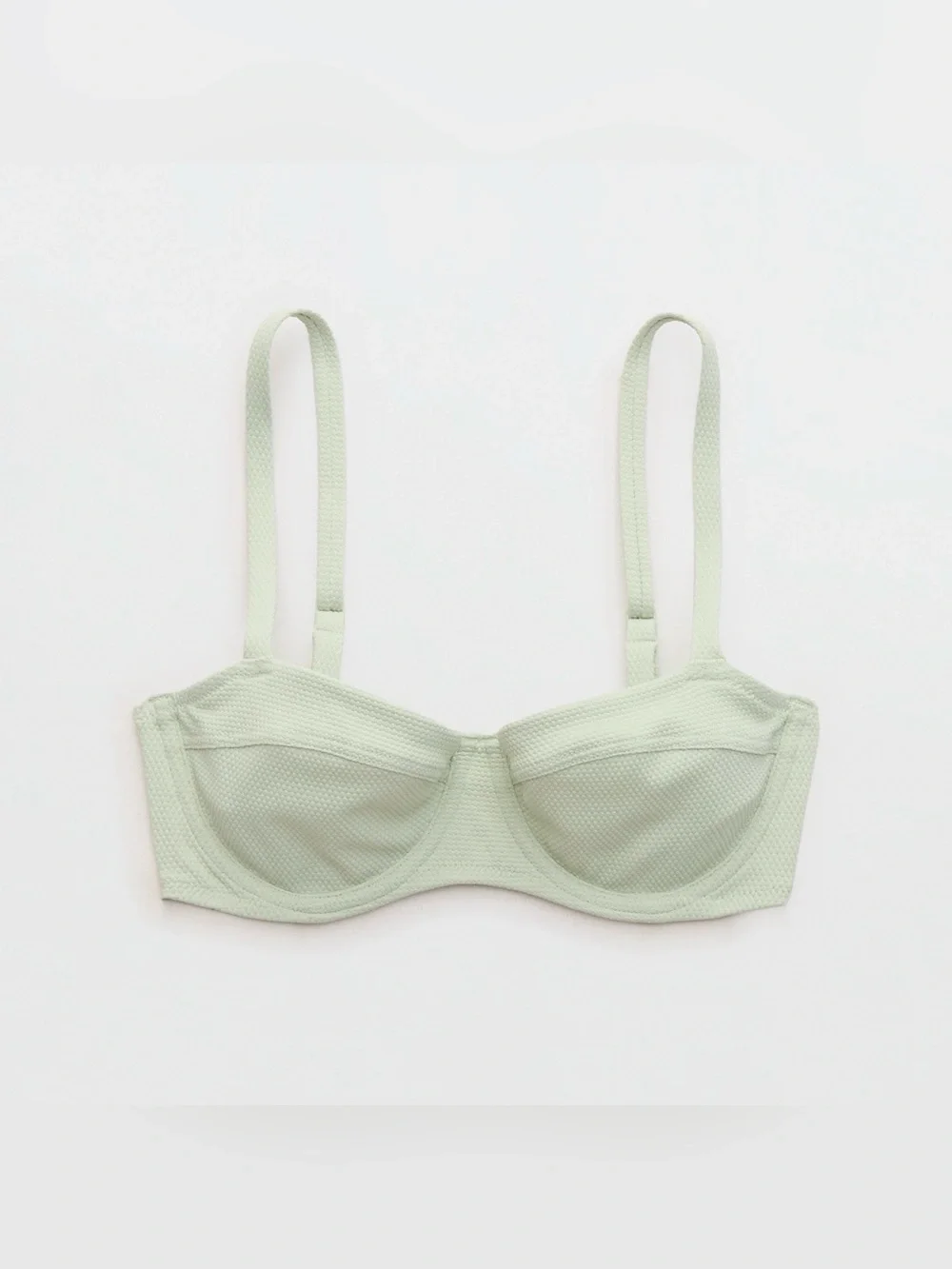 NWT Aerie Pique Unlined Underwire Bikini Top Aloe 34C